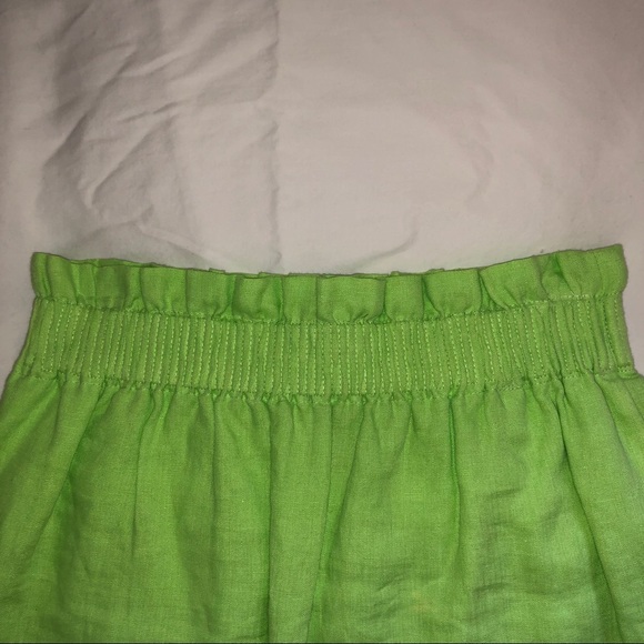 J. Crew Bright Green City Mini Linen Skirt - Picture 2 of 4